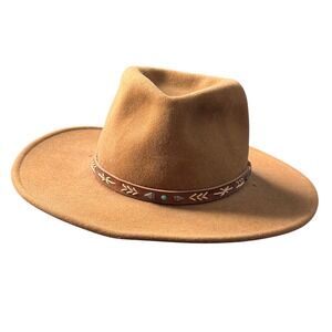 Stetson Crushable Wool Felt Hat Medium Brown Water Repellent Western Fedora USA
